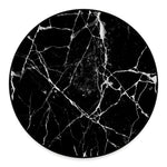 Black White Natural Marble Print Round Floor Mat