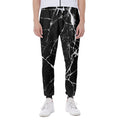 Black White Natural Marble Print Joggers