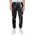 Black White Natural Marble Print Scuba Joggers