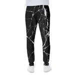 Black White Natural Marble Print Scuba Joggers