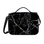 Black White Natural Marble Print Shoulder Strap Bible Bag