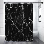 Black White Natural Marble Print Shower Curtain