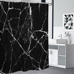 Black White Natural Marble Print Shower Curtain