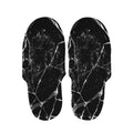 Black White Natural Marble Print Slippers