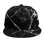Black White Natural Marble Print Snapback Cap