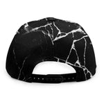 Black White Natural Marble Print Snapback Cap