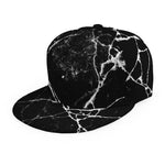 Black White Natural Marble Print Snapback Cap
