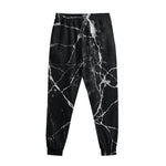 Black White Natural Marble Print Sweatpants
