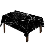 Black White Natural Marble Print Tablecloth