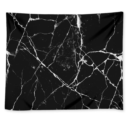 Black White Natural Marble Print Tapestry