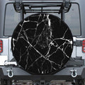 Black White Natural Marble Print Tire Cover