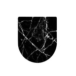Black White Natural Marble Print Toilet Lid Cover