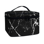 Black White Natural Marble Print Travel Makeup Bag