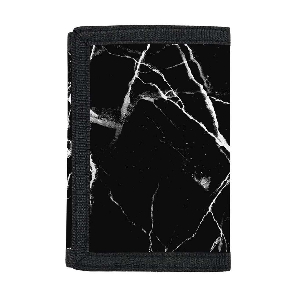 Black White Natural Marble Print Trifold Wallet