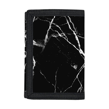 Black White Natural Marble Print Trifold Wallet