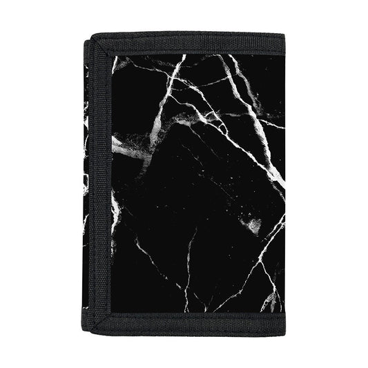 Black White Natural Marble Print Trifold Wallet