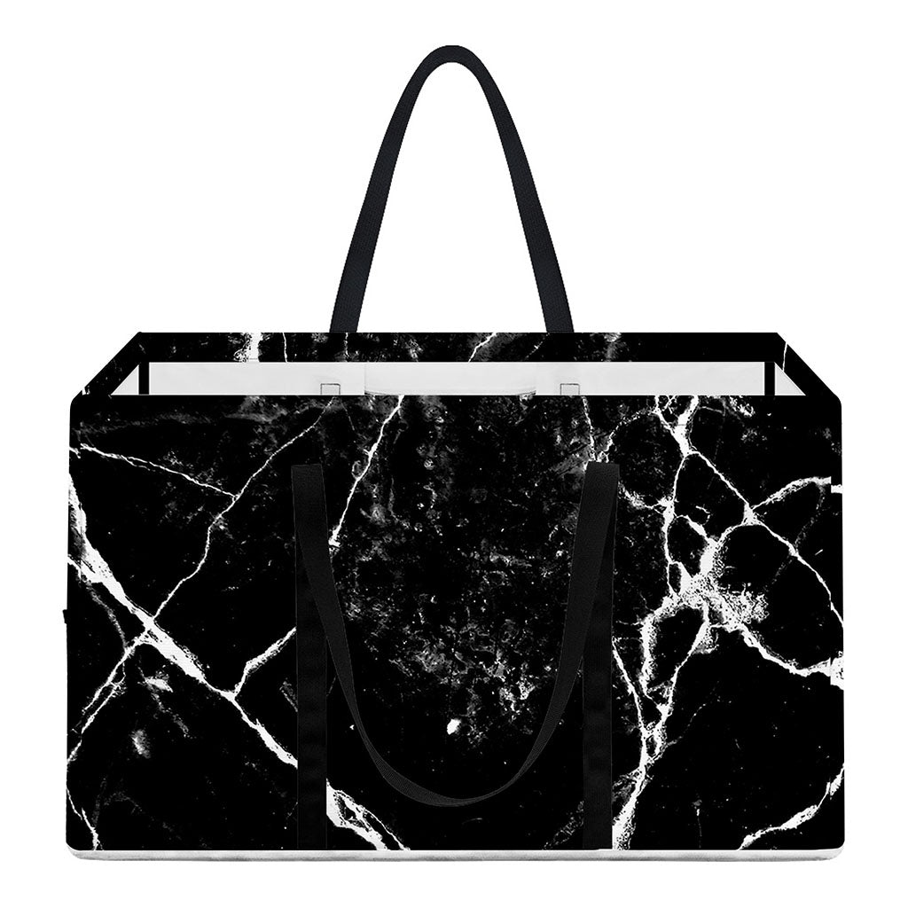 Black White Natural Marble Print Utility Tote Bag