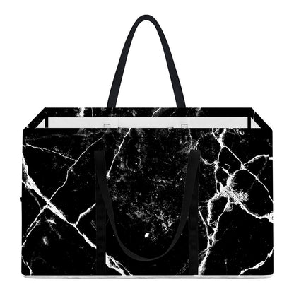 Black White Natural Marble Print Utility Tote Bag