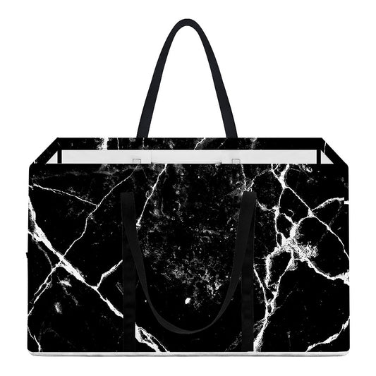 Black White Natural Marble Print Utility Tote Bag
