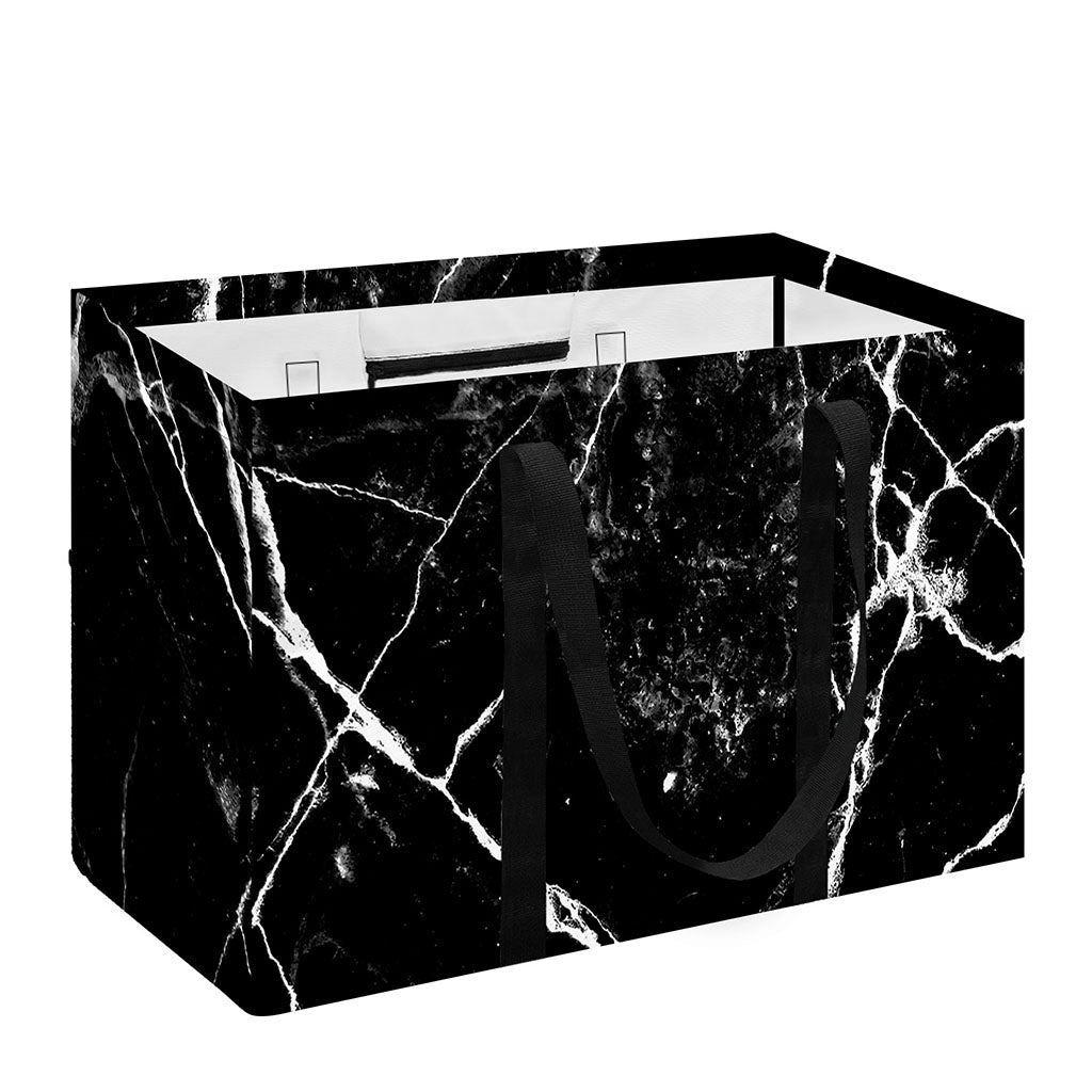 Black White Natural Marble Print Utility Tote Bag