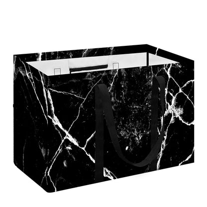 Black White Natural Marble Print Utility Tote Bag