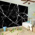 Black White Natural Marble Print Wall Sticker