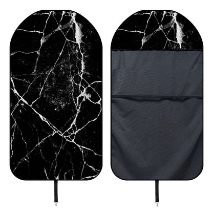 Black White Natural Marble Print Waterproof Car Seat Cover