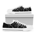 Black White Natural Marble Print White Low Top Sneakers