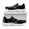 Black White Natural Marble Print White Running Shoes