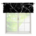 Black White Natural Marble Print Window Valance