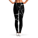Black White Natural Marble Print Women's Leggings