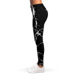 Black White Natural Marble Print Women's Leggings