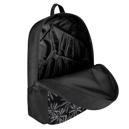 Black White Palm Tree Pattern Print 17 Inch Backpack