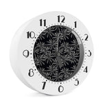 Black White Palm Tree Pattern Print Alarm Clock