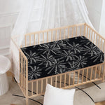 Black White Palm Tree Pattern Print Baby Crib Sheet