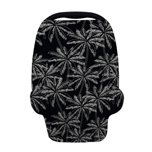 Black White Palm Tree Pattern Print Baby Seat Cover