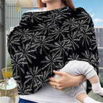 Black White Palm Tree Pattern Print Baby Seat Cover
