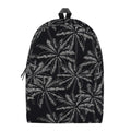 Black White Palm Tree Pattern Print School Backpack