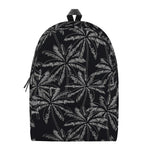 Black White Palm Tree Pattern Print Backpack