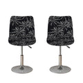 Black White Palm Tree Pattern Print Bar Stool Covers