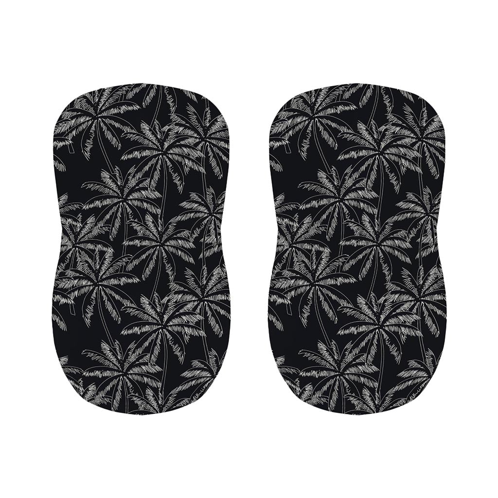 Black White Palm Tree Pattern Print Bar Stool Covers