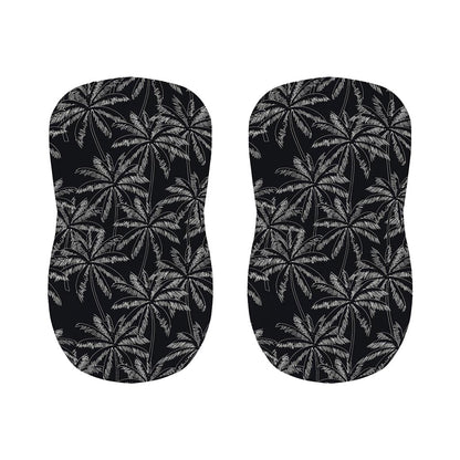 Black White Palm Tree Pattern Print Bar Stool Covers