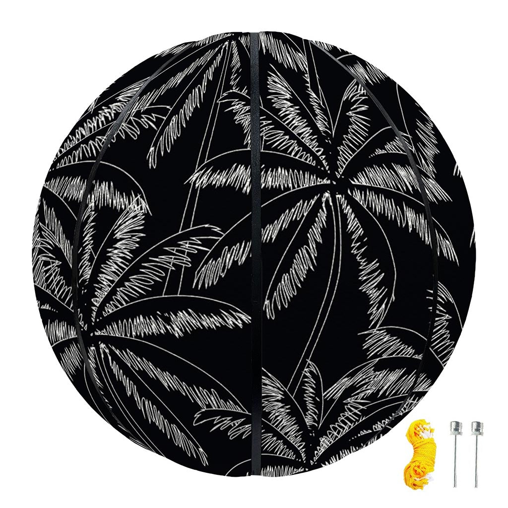 Black White Palm Tree Pattern Print Basketball