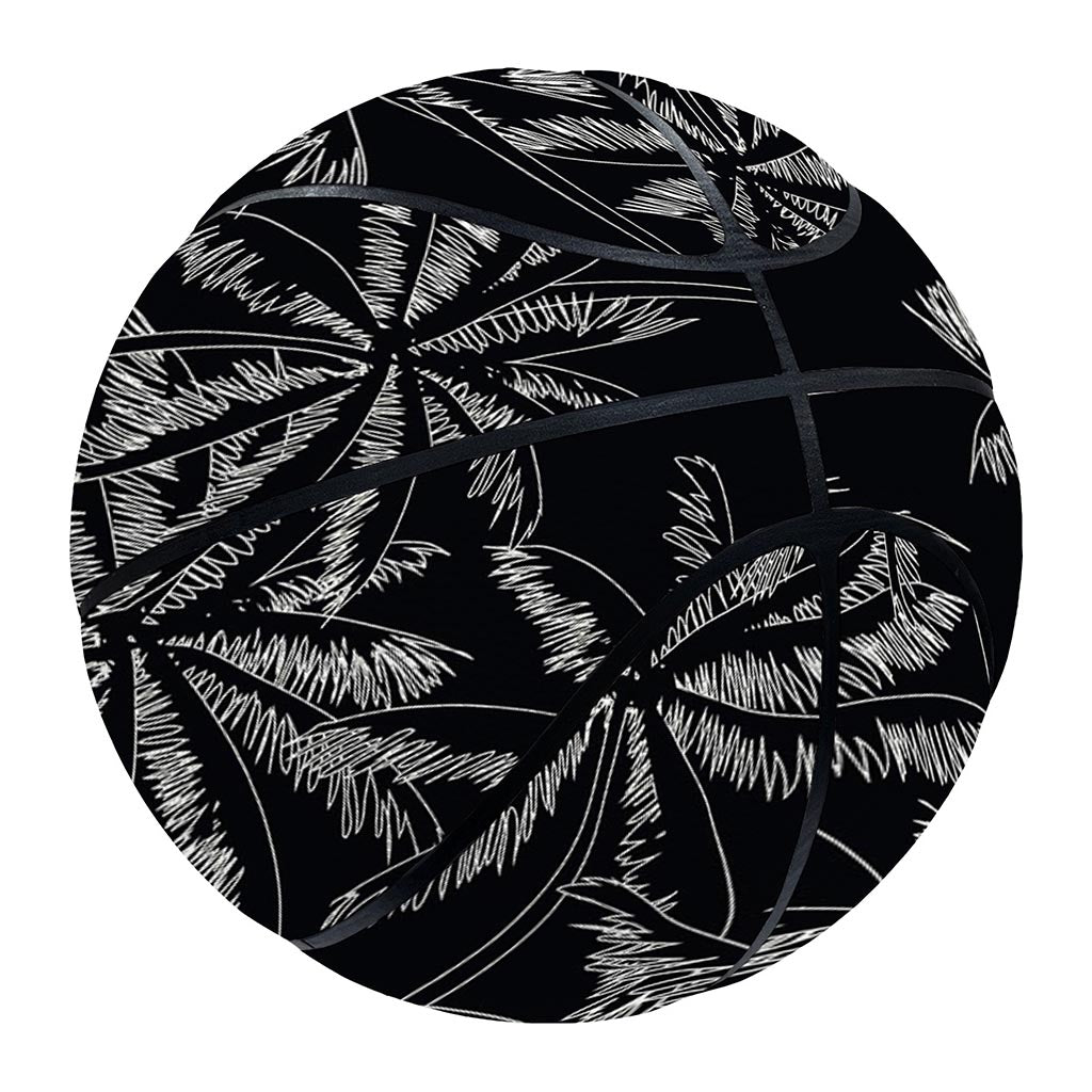Black White Palm Tree Pattern Print Basketball