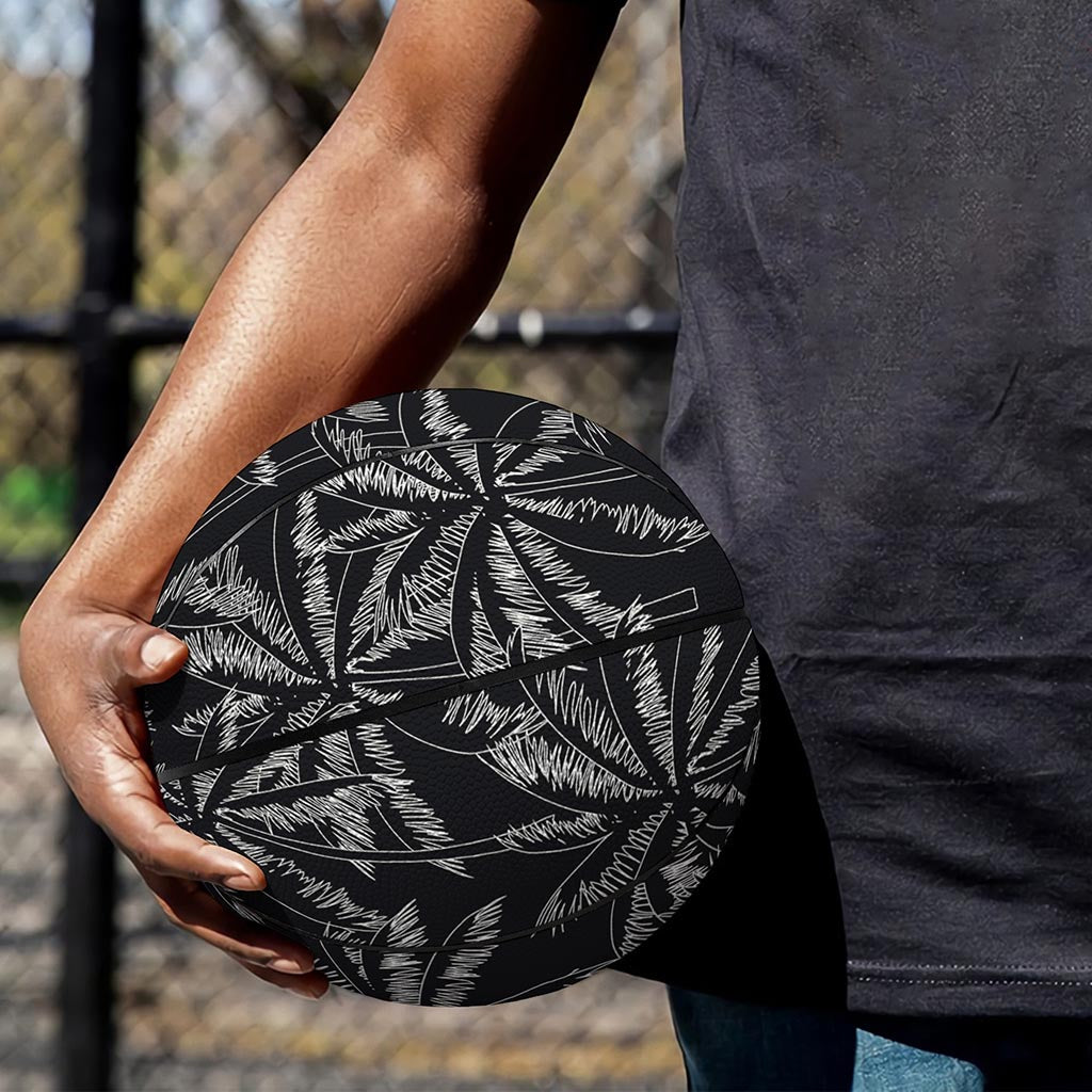 Black White Palm Tree Pattern Print Basketball