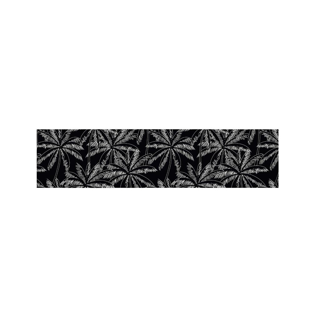 Black White Palm Tree Pattern Print Bed Runner
