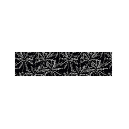 Black White Palm Tree Pattern Print Bed Runner