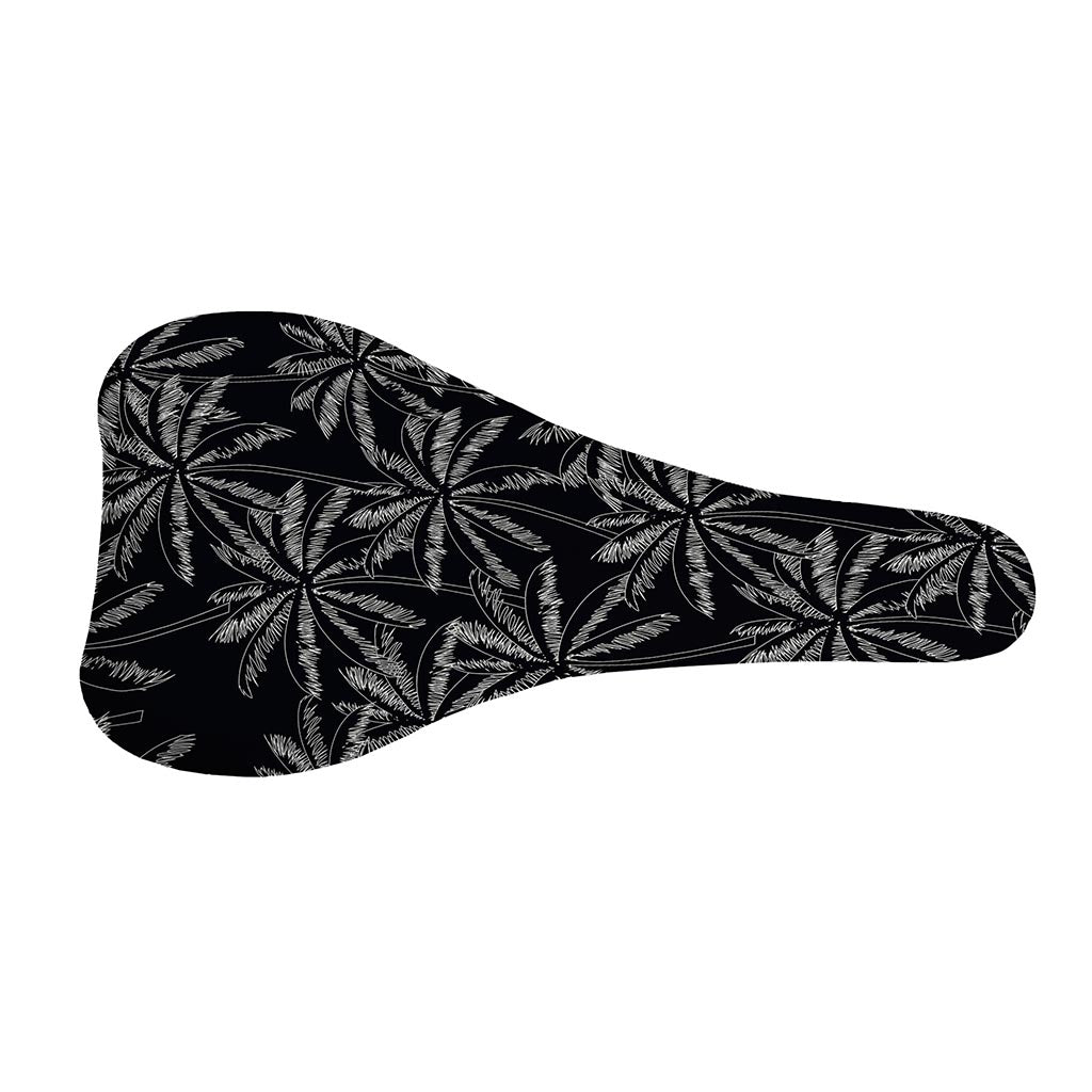Black White Palm Tree Pattern Print Bicycle Seat Cover