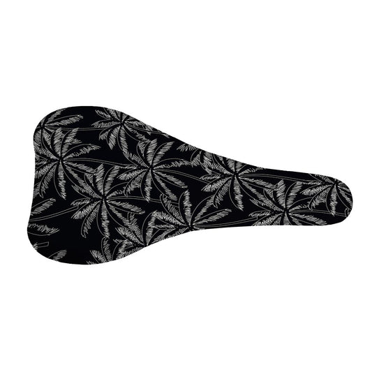 Black White Palm Tree Pattern Print Bicycle Seat Cover