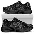 Black White Palm Tree Pattern Print Black Chunky Shoes